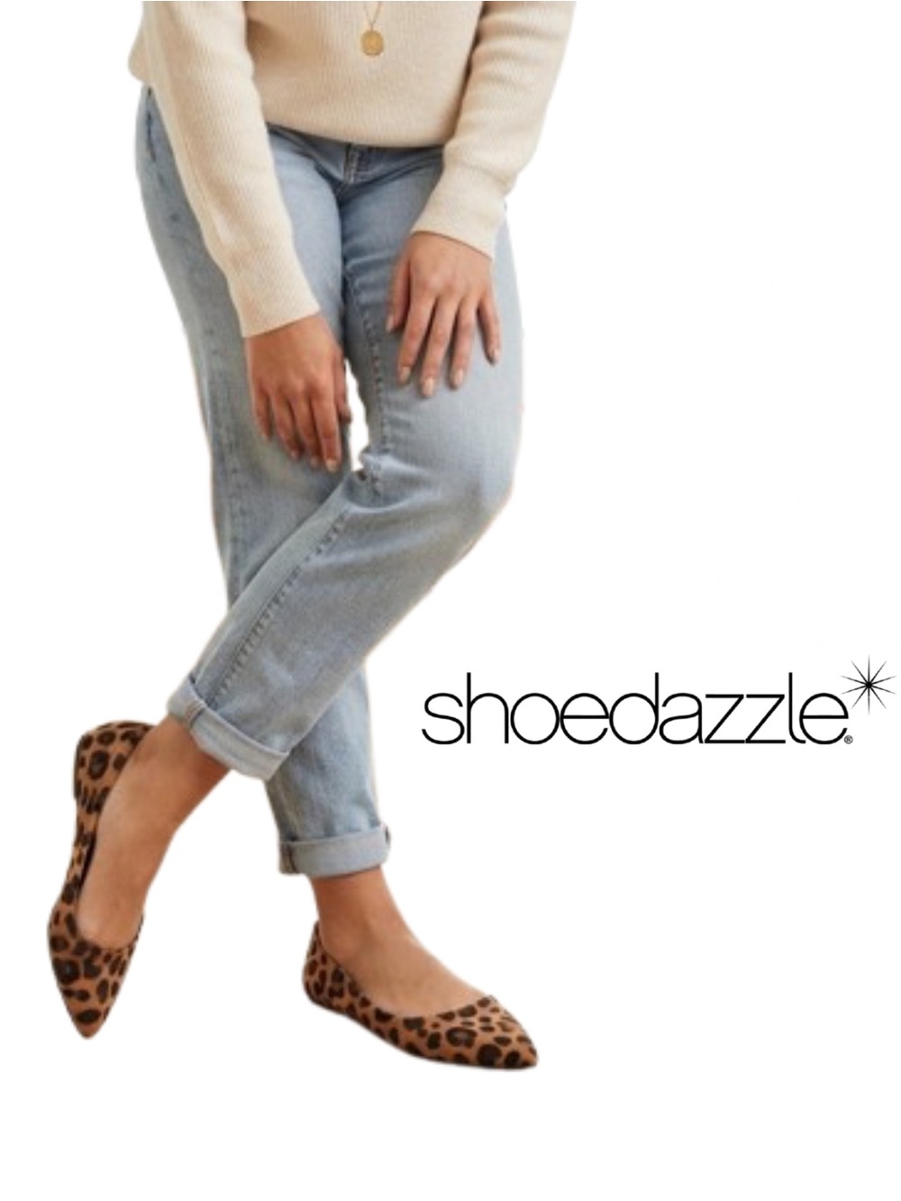 ShoeDazzle Pointed Toe Leopard Print Animal Print Flats Size 7.5